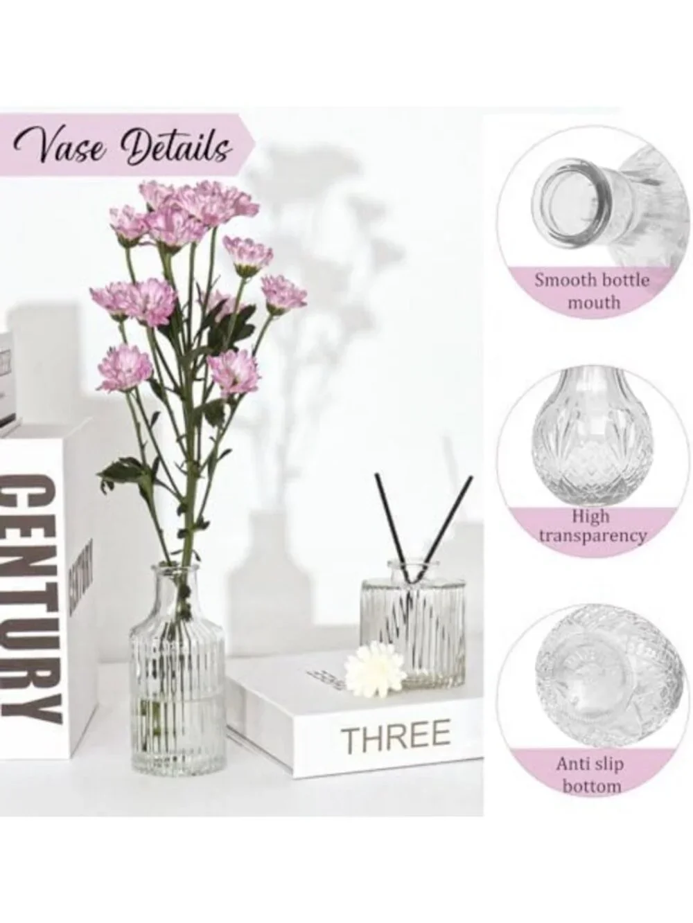 Set of 36 Small Glass Bud Vases for Elegant Centerpieces & Floral Arrangements